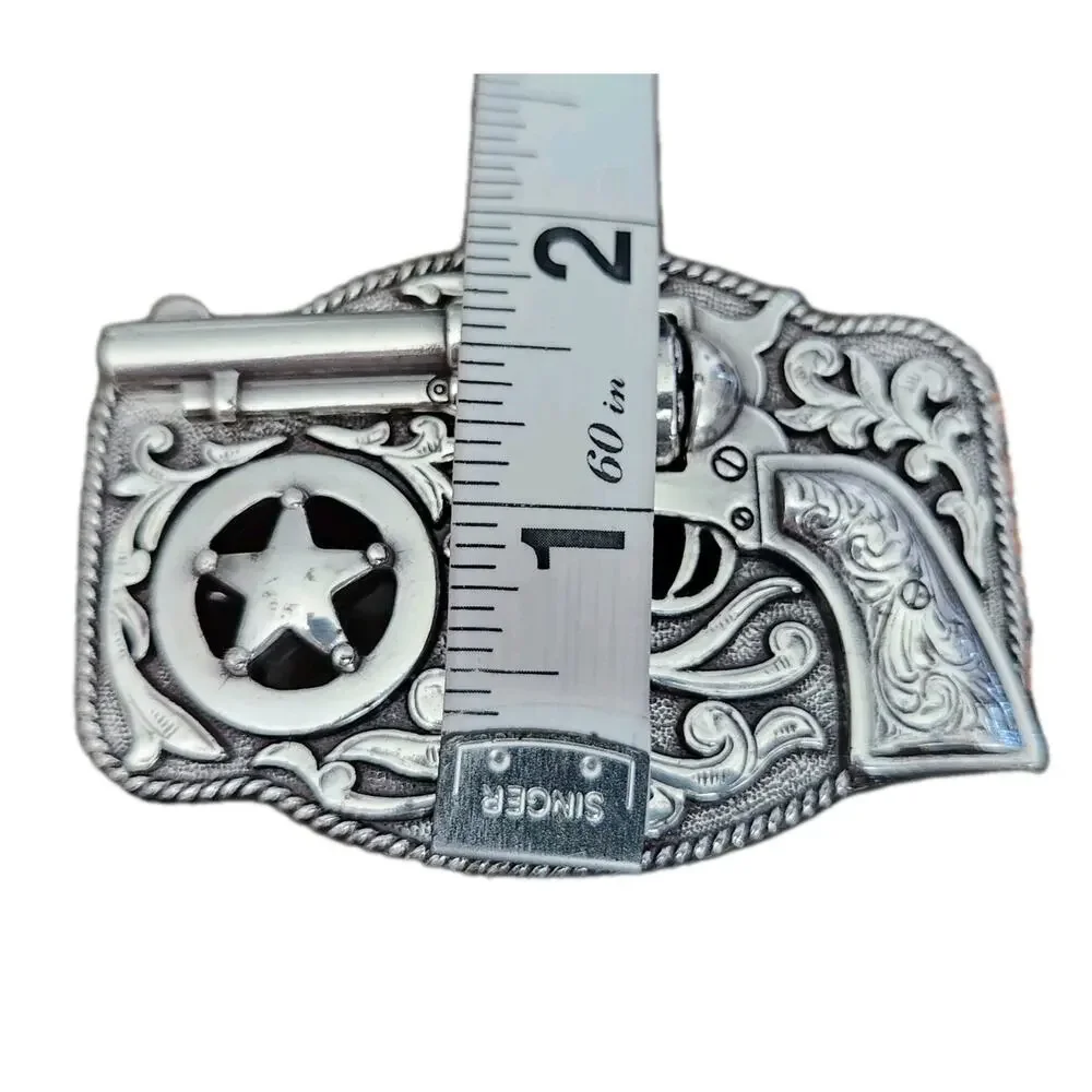 Justin Kids Lil' Trigger 3D Buckle Tooled Leather Belt Made in USA Size 28